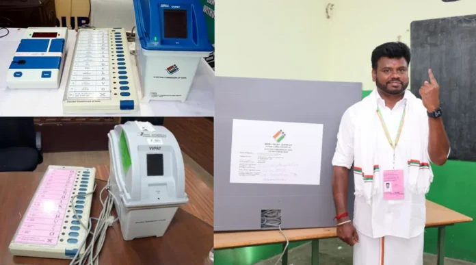 வாசுதேவநல்லூரில் மின்னணு வாக்குப்பதிவு