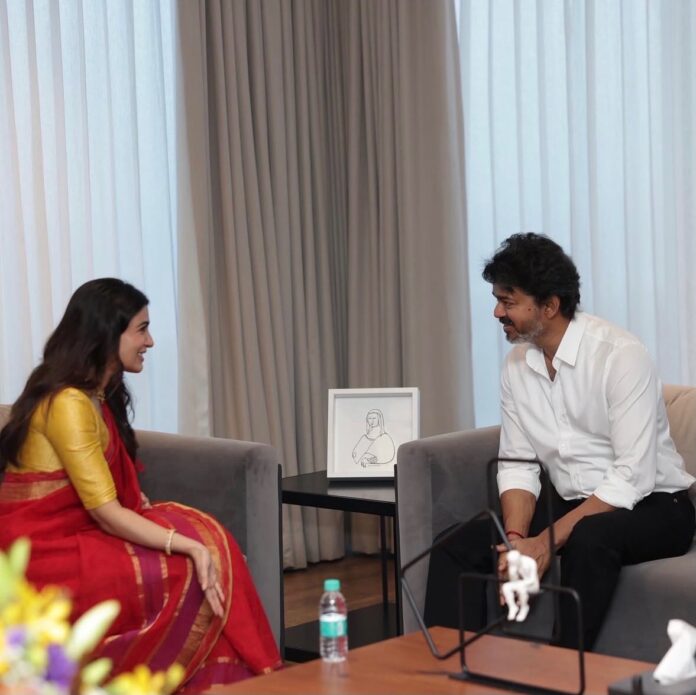 முதலமைச்சர் சி. ஜோசப் விஜய்யுடன் நடிகை சமந்தாவின் திடீர் சந்திப்பு!