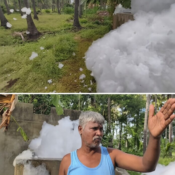 பாலாறு கழிவுகளால் கிணற்றில் பொங்கும் நுரை: விவசாயிகள் கடும் வேதனை!