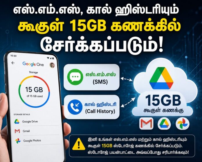 கூகுள் 15GB ஸ்டோரேஜ்Android பேக்கப்