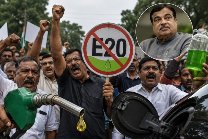 E20 எரிபொருளுக்கு எதிராக போராட்டம்